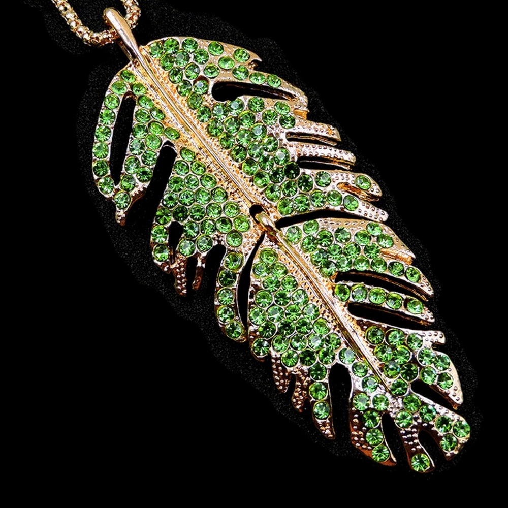 Green & Gold Leaf Pendant NWT- - Picture 2 of 3